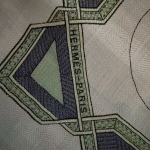 Hermes cashmere Scarf in Green and Blue